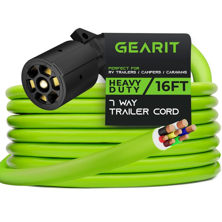 Heavy Duty 14AWG 7 Way Conductor Wire RV Trailer Cord GearIT